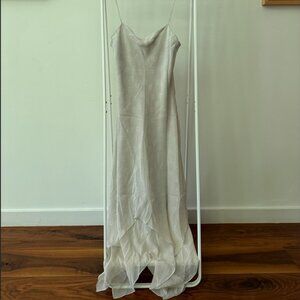 100% Silk Off-white Long Dress - Size 6
